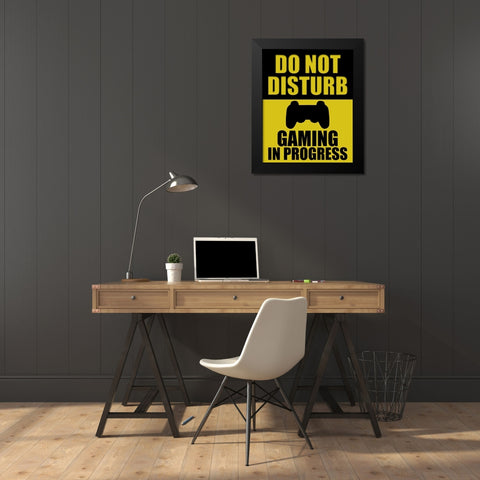Do Not Disturb Black Modern Wood Framed Art Print by Bailey, Ann