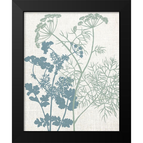 Linen Herbs 1 Black Modern Wood Framed Art Print by Bailey, Ann