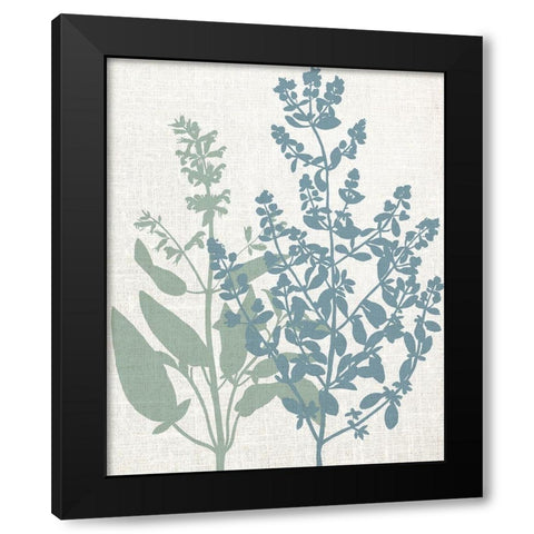 Linen Herbs 2 Black Modern Wood Framed Art Print by Bailey, Ann