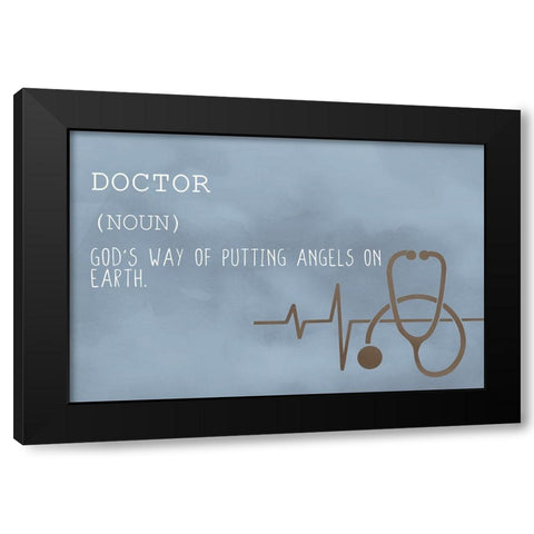 Doctor Blue Black Modern Wood Framed Art Print by Bailey, Ann