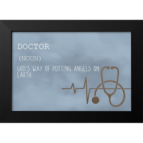 Doctor Blue Black Modern Wood Framed Art Print by Bailey, Ann