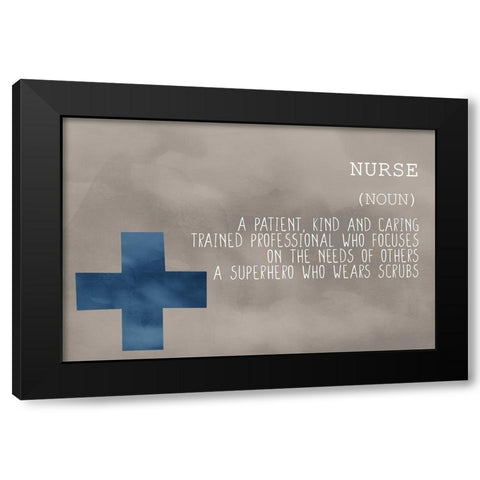 Nurse Blue Black Modern Wood Framed Art Print with Double Matting by Bailey, Ann