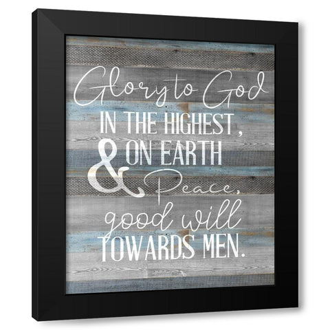 Peace to Men Black Modern Wood Framed Art Print by Bailey, Ann