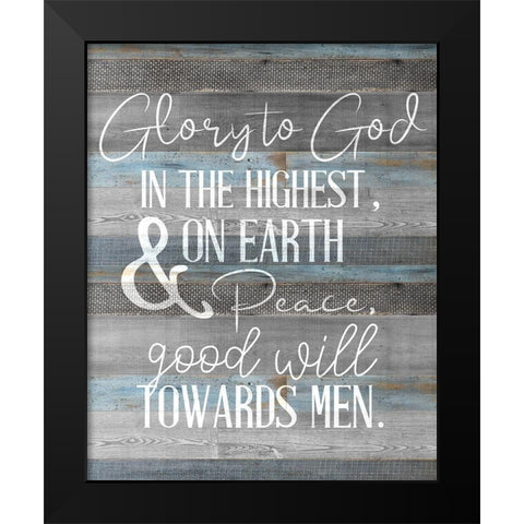 Peace to Men Black Modern Wood Framed Art Print by Bailey, Ann