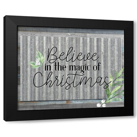 Believe Galvanized Black Modern Wood Framed Art Print by Bailey, Ann