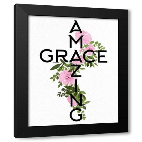Amazing Grace Black Modern Wood Framed Art Print by Bailey, Ann