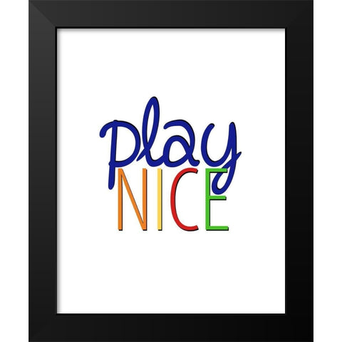 Play Nice 1 Black Modern Wood Framed Art Print by Bailey, Ann