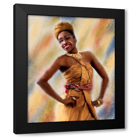 Smile Black Modern Wood Framed Art Print by Bailey, Ann