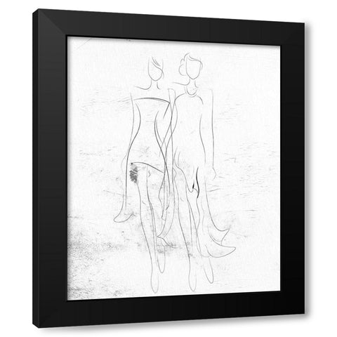 Fashion Sketch 1 Black Modern Wood Framed Art Print by Bailey, Ann