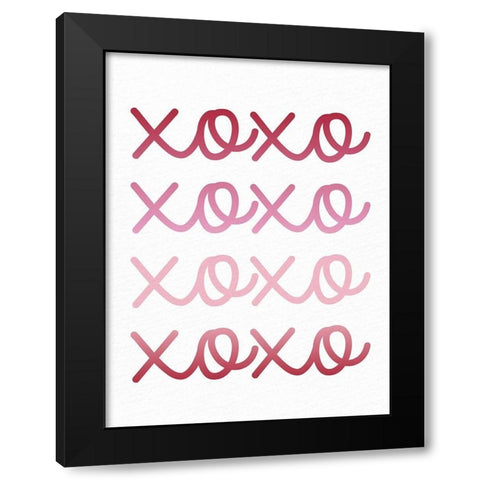 Ombre XOXO Black Modern Wood Framed Art Print with Double Matting by Bailey, Ann