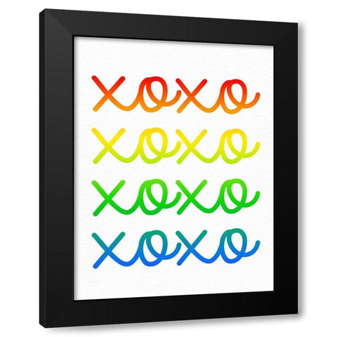 Ombre XOXO 2 Black Modern Wood Framed Art Print by Bailey, Ann