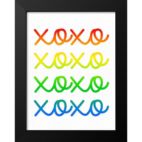 Ombre XOXO 2 Black Modern Wood Framed Art Print by Bailey, Ann