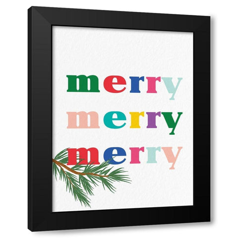 Merry Merry Merry Black Modern Wood Framed Art Print with Double Matting by Bailey, Ann