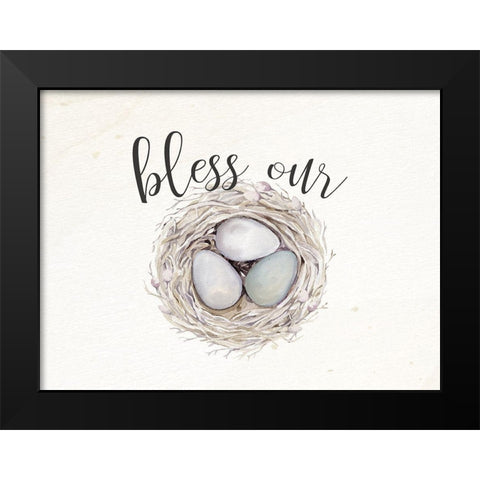 Bless Our Nest Black Modern Wood Framed Art Print by Bailey, Ann