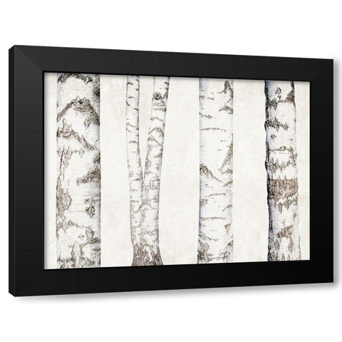 Birches Black Modern Wood Framed Art Print by Bailey, Ann