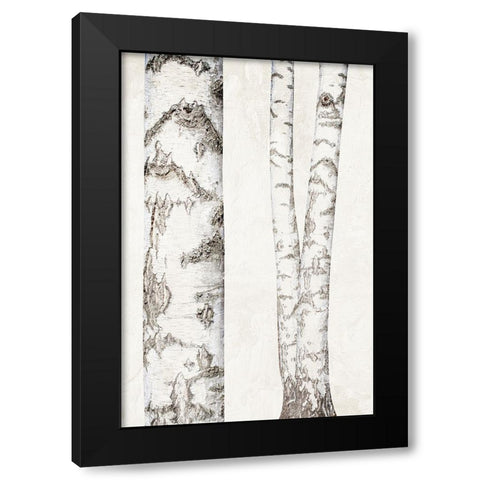 Birches 2 Black Modern Wood Framed Art Print by Bailey, Ann