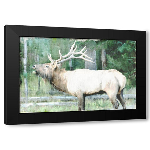 Linen Pressed Elk Black Modern Wood Framed Art Print with Double Matting by Bailey, Ann