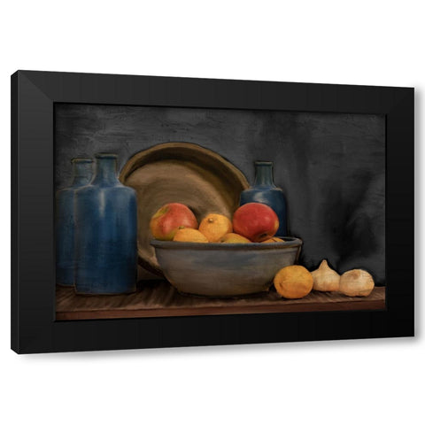 Fruit And Jars Black Modern Wood Framed Art Print by Bailey, Ann