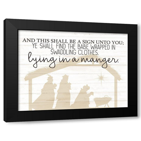 Lying In A Manger Black Modern Wood Framed Art Print with Double Matting by Bailey, Ann