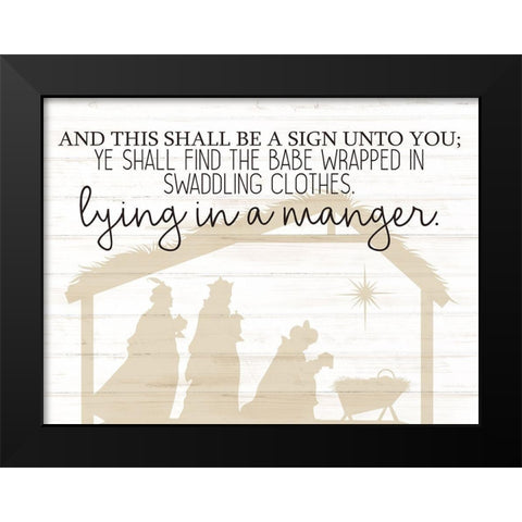 Lying In A Manger Black Modern Wood Framed Art Print by Bailey, Ann