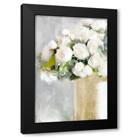 White Roses 2 Black Modern Wood Framed Art Print by Bailey, Ann