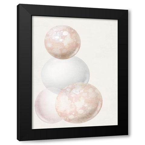 Orbs 1 Black Modern Wood Framed Art Print with Double Matting by Bailey, Ann