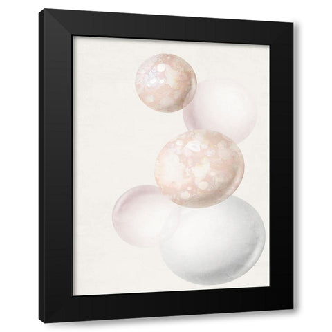 Orbs 2 Black Modern Wood Framed Art Print with Double Matting by Bailey, Ann