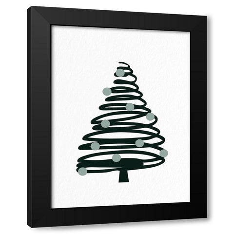 Swirl Tree Black Modern Wood Framed Art Print by Bailey, Ann