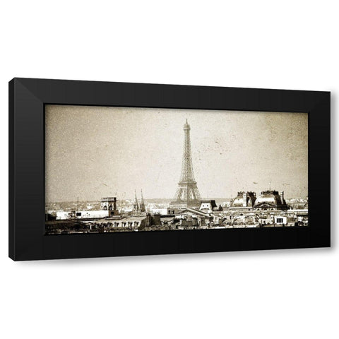 Paris Skyline Black Modern Wood Framed Art Print by Bailey, Ann