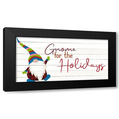 Gnome for the Holidays Black Modern Wood Framed Art Print by Bailey, Ann