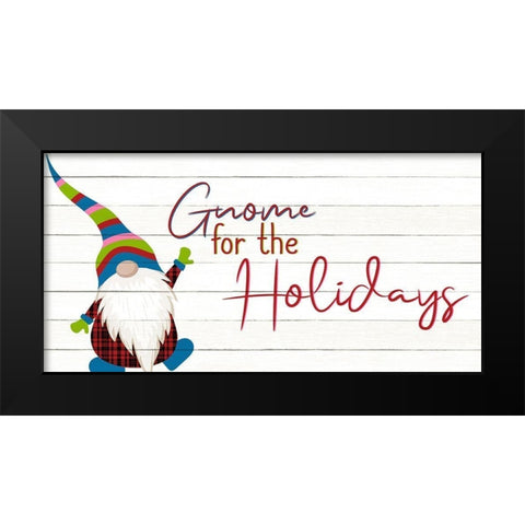 Gnome for the Holidays Black Modern Wood Framed Art Print by Bailey, Ann