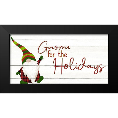 Gnome for the Holidays 2 Black Modern Wood Framed Art Print by Bailey, Ann