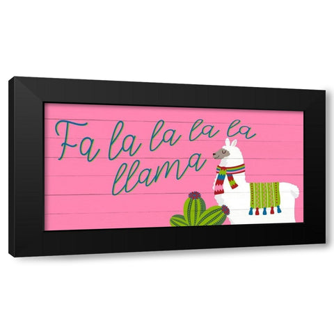 Fa La La Llama Black Modern Wood Framed Art Print by Bailey, Ann