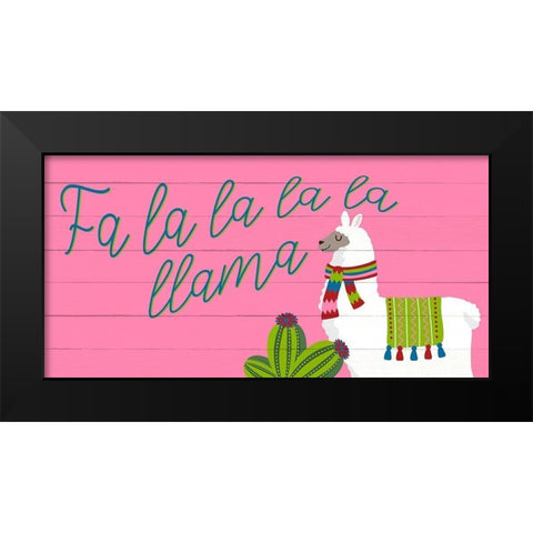 Fa La La Llama Black Modern Wood Framed Art Print by Bailey, Ann