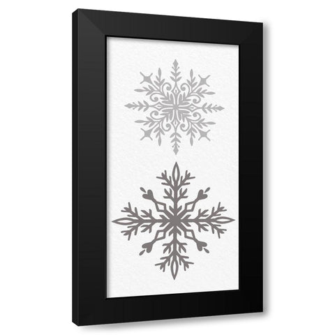 Snowflake Panel Black Modern Wood Framed Art Print by Bailey, Ann