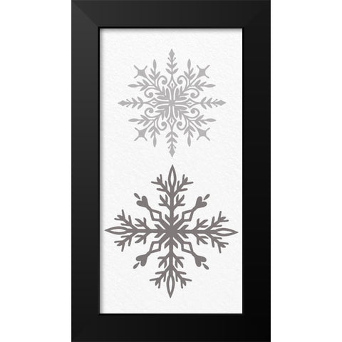 Snowflake Panel Black Modern Wood Framed Art Print by Bailey, Ann
