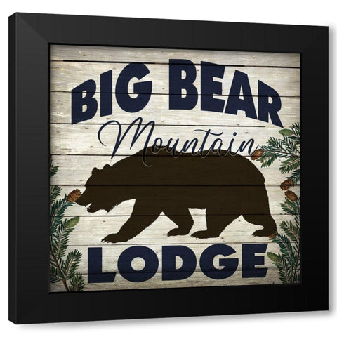 Big Bear Lodge Black Modern Wood Framed Art Print by Bailey, Ann