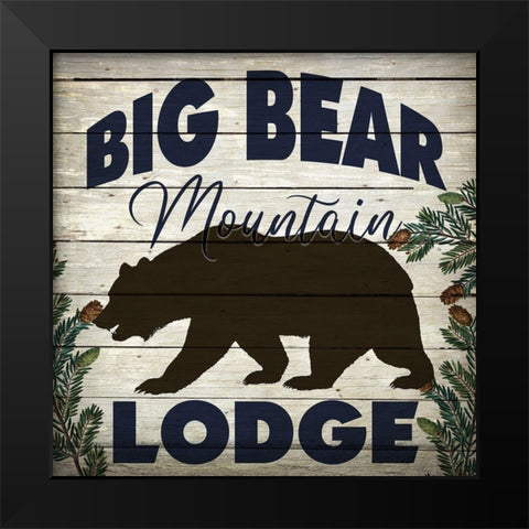 Big Bear Lodge Black Modern Wood Framed Art Print by Bailey, Ann