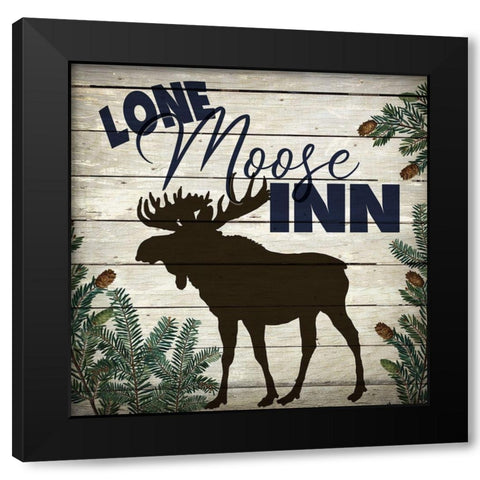 Lone Moose Inn Black Modern Wood Framed Art Print with Double Matting by Bailey, Ann