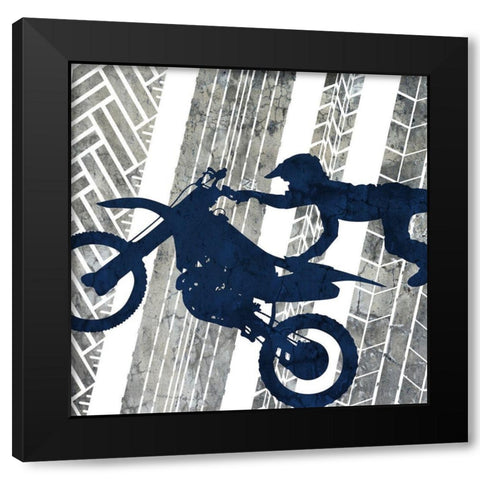 Motocross 2 Black Modern Wood Framed Art Print by Bailey, Ann