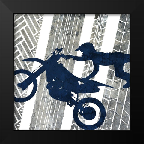 Motocross 2 Black Modern Wood Framed Art Print by Bailey, Ann