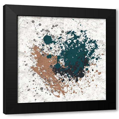 Splatter Square 2 Black Modern Wood Framed Art Print by Bailey, Ann