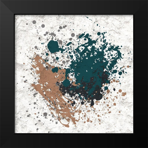 Splatter Square 2 Black Modern Wood Framed Art Print by Bailey, Ann