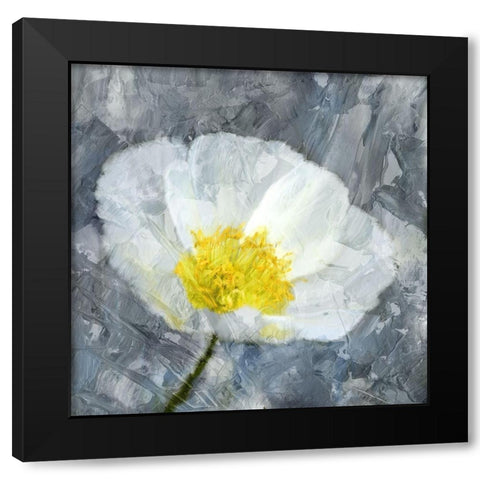 Poppy Blues 1 Black Modern Wood Framed Art Print by Bailey, Ann