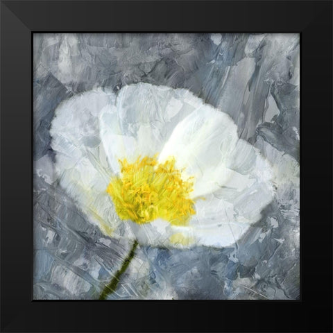 Poppy Blues 1 Black Modern Wood Framed Art Print by Bailey, Ann