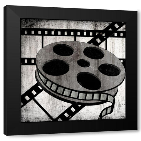 Film Reel Black Modern Wood Framed Art Print by Bailey, Ann