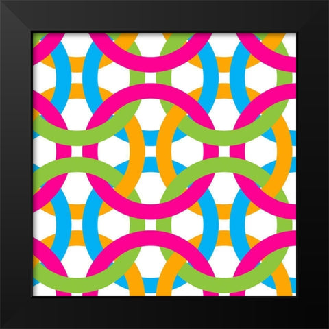 Tile Brights 2 Black Modern Wood Framed Art Print by Bailey, Ann