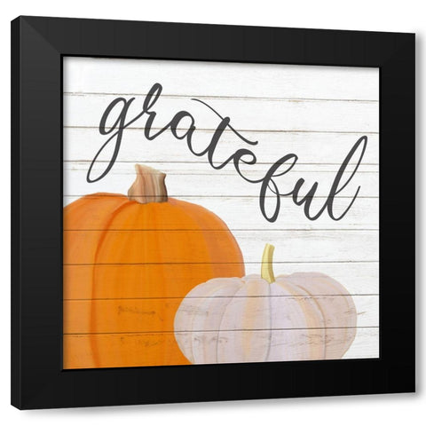 Grateful Pumpkins Black Modern Wood Framed Art Print with Double Matting by Bailey, Ann