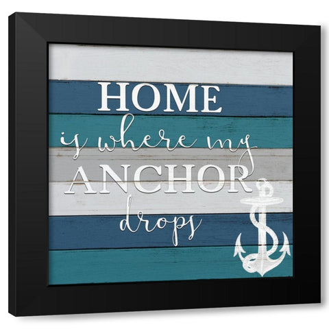 Anchor Drops Black Modern Wood Framed Art Print by Bailey, Ann