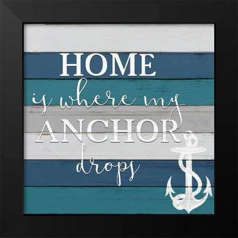 Anchor Drops Black Modern Wood Framed Art Print by Bailey, Ann